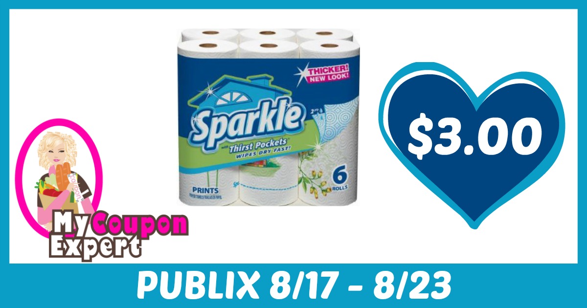 Sparkle Paper Towels 6 pack Only $3.00 Each After Sales and Coupons
