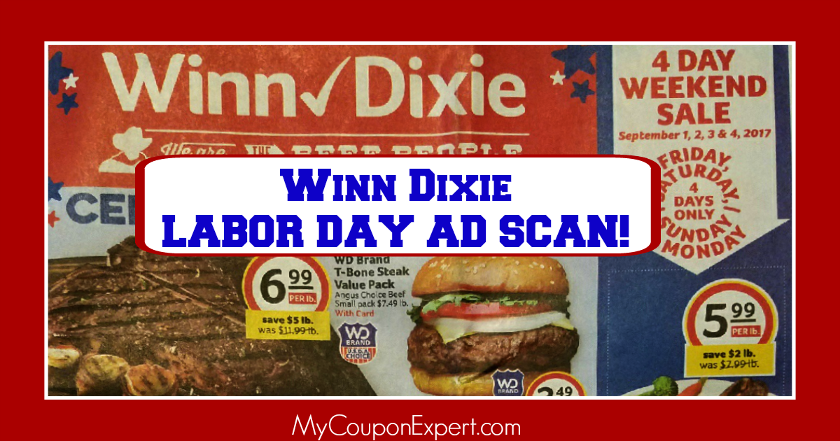 Winn Dixie LABOR DAY Ad Scan Sneak Peek!  HUGE AD!