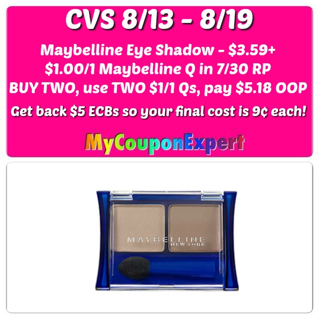 OH YEAH!! Maybelline Products Only $.09 at CVS from 8/13 – 8/19
