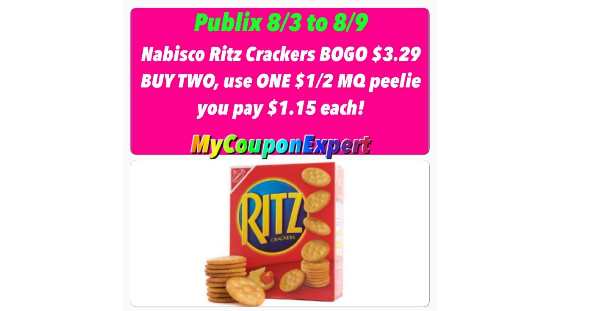 OH YEAH!! Ritz Crackers Only $1.15 at Publix from 8/3 – 8/9