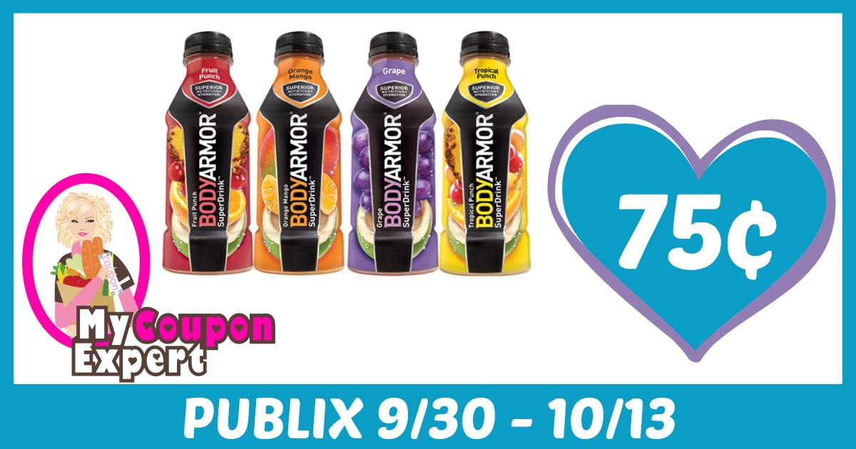 Bodyarmor Natural Sports Drink Only 75¢ each after sale and coupons