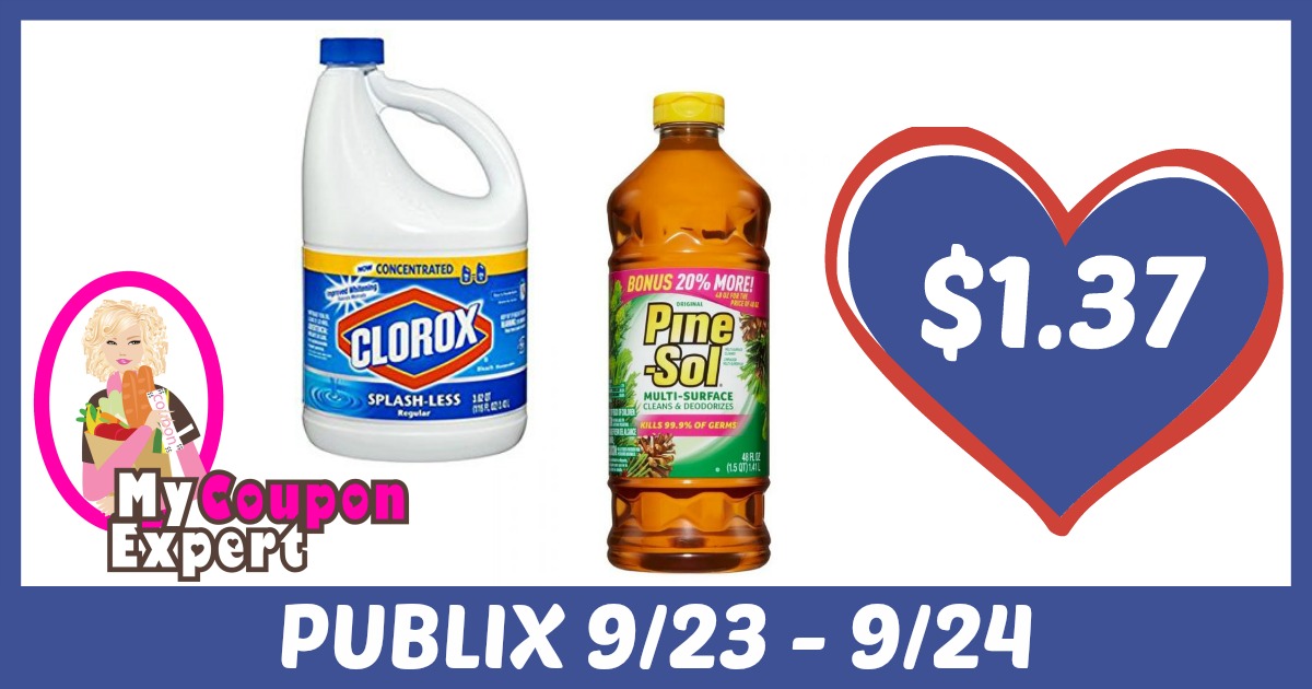 Clorox Bleach & Pin Sol Cleaner Only $1.37 after sale and coupons