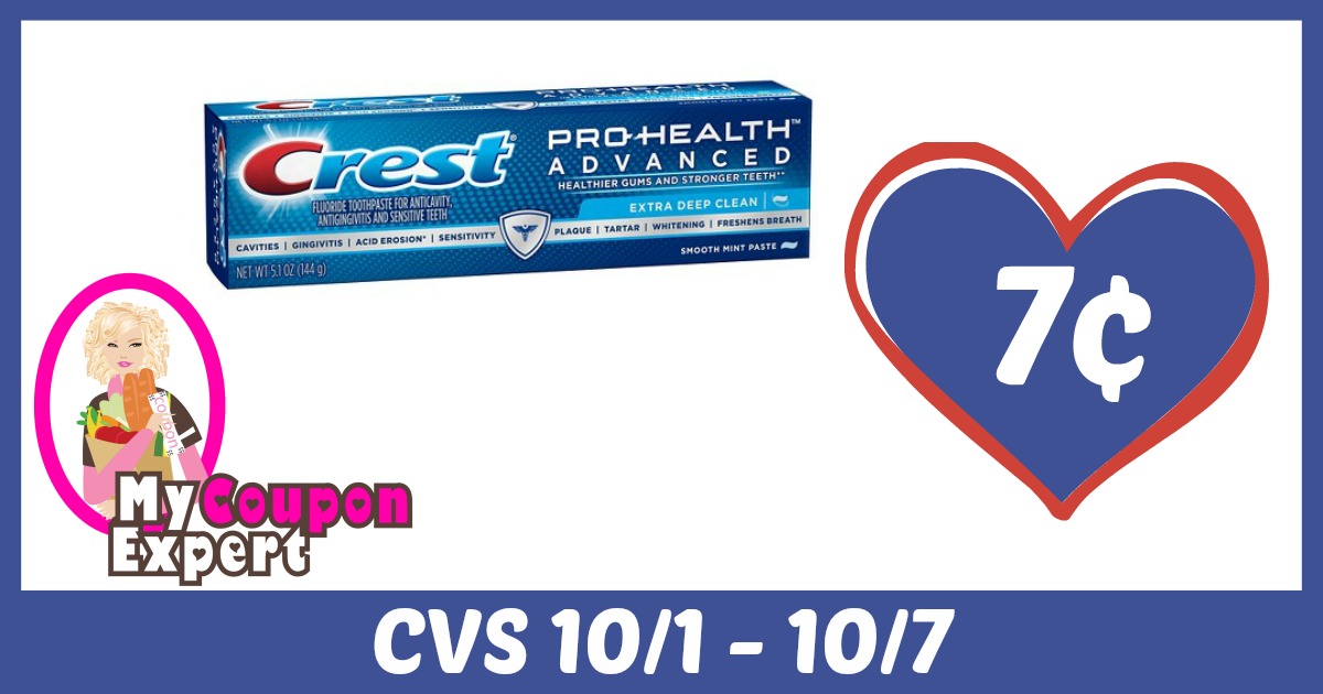 Crest Toothpaste Only 7¢ each after sale and coupons