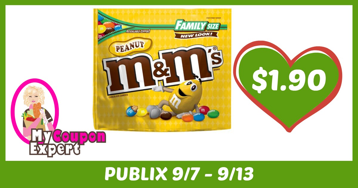 M&M’s Chocolate Candies, Family Size Only $1.90 each after sale and coupons