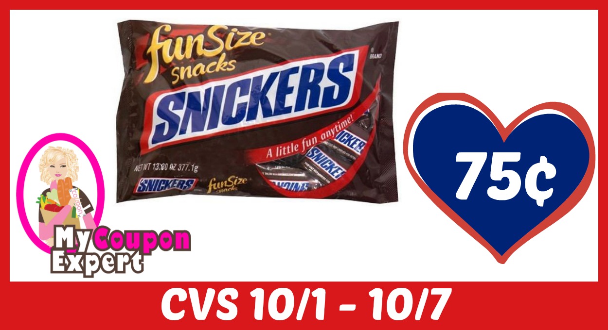 Mars Fun Size Only 75¢ each after sale and coupons