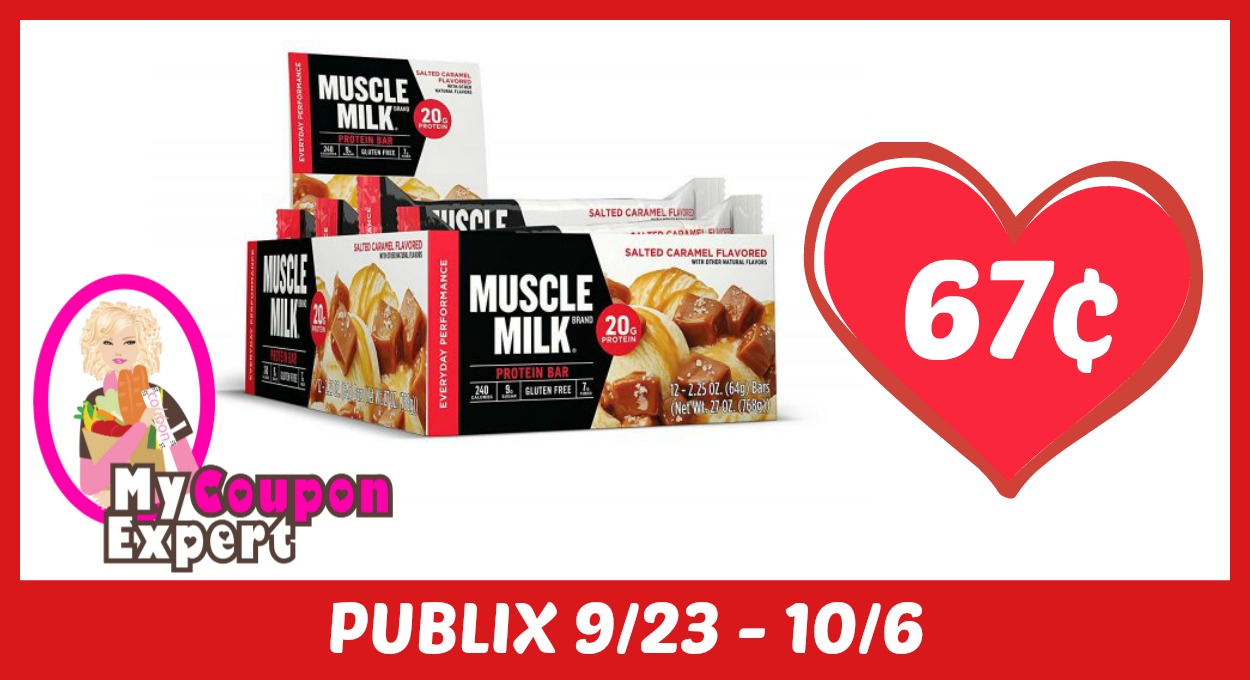 Muscle Milk 20 gram Protein Single Bars Only 67¢ each after sale and coupons