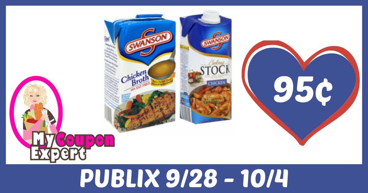 Swanson Broth Only 95¢ each after sale and coupons