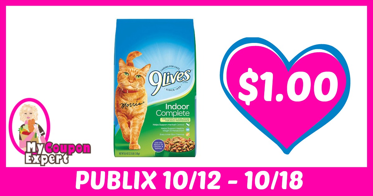 9Lives Cat Food Only $1.00 each after sale and coupons