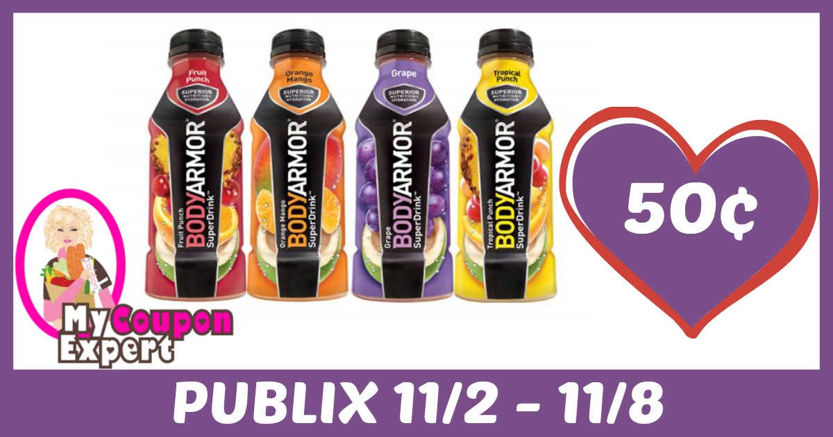 BODYARMOUR SuperDrink Only 50¢ each after sale and coupons