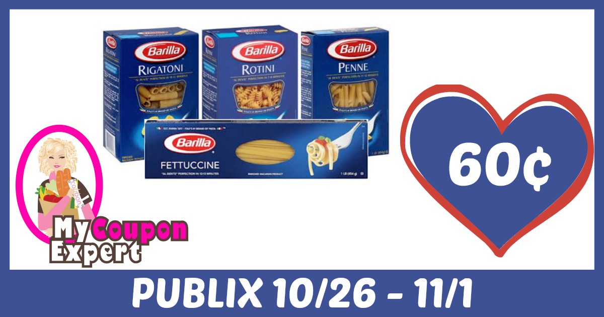 Barilla Pasta Only 60¢ each after sale and coupons