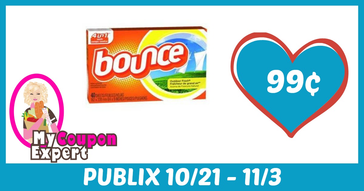 Bounce Outdoor Fresh Only 99¢ each after sale and coupons
