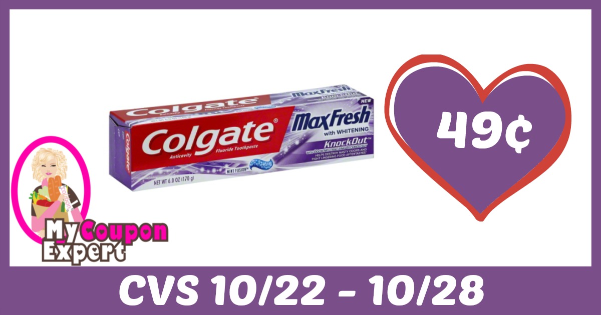 Colgate Toothpaste Only 49¢ each after sale and coupons