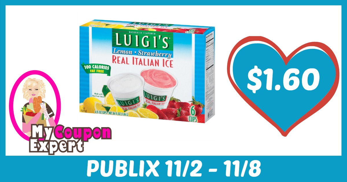 Luigi’s Real Italian Ice Only $1.60 each after sale and coupons