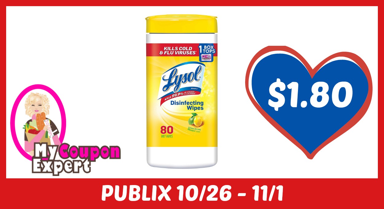 Lysol Wipes Only $1.80 each after sale and coupons