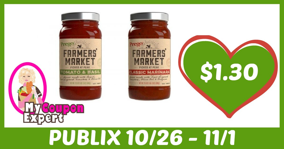 Prego Italian Sauce Only $1.30 each after sale and coupons