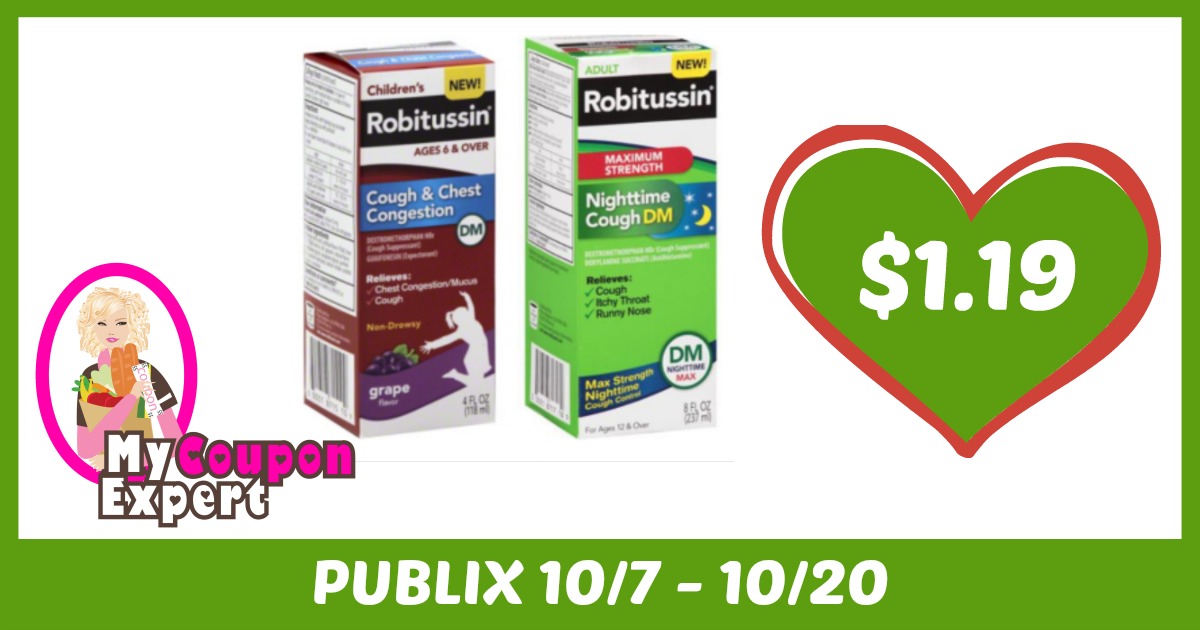 Robitussin Products Only $1.19 each after sale and coupons