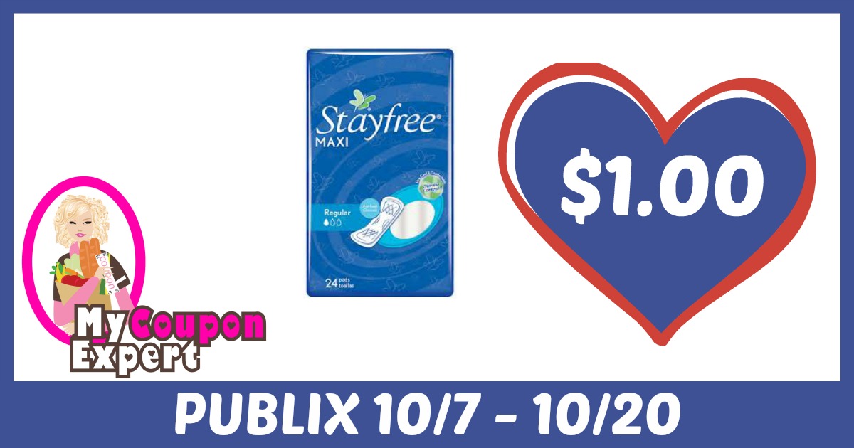 Stayfree Products Only $1.00 each after sale and coupons