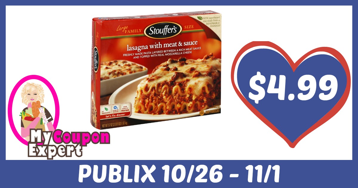 Stouffer’s Family Size Entrée Only $4.99 each after sale and coupons