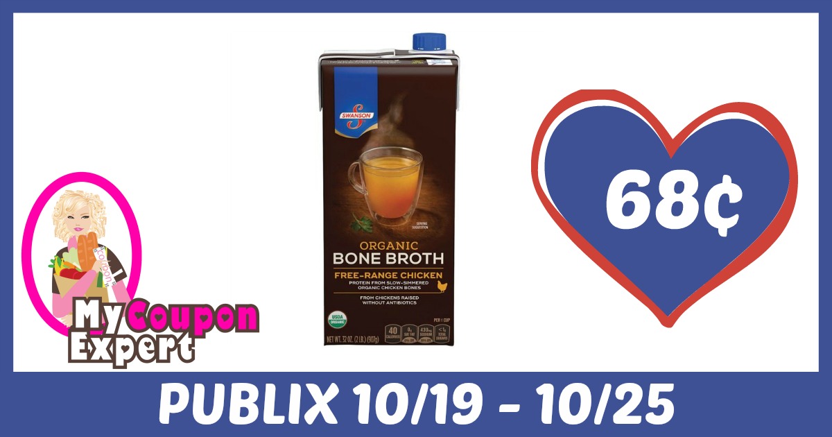 Swanson Organic Broth Only 68¢ each after sale and coupons