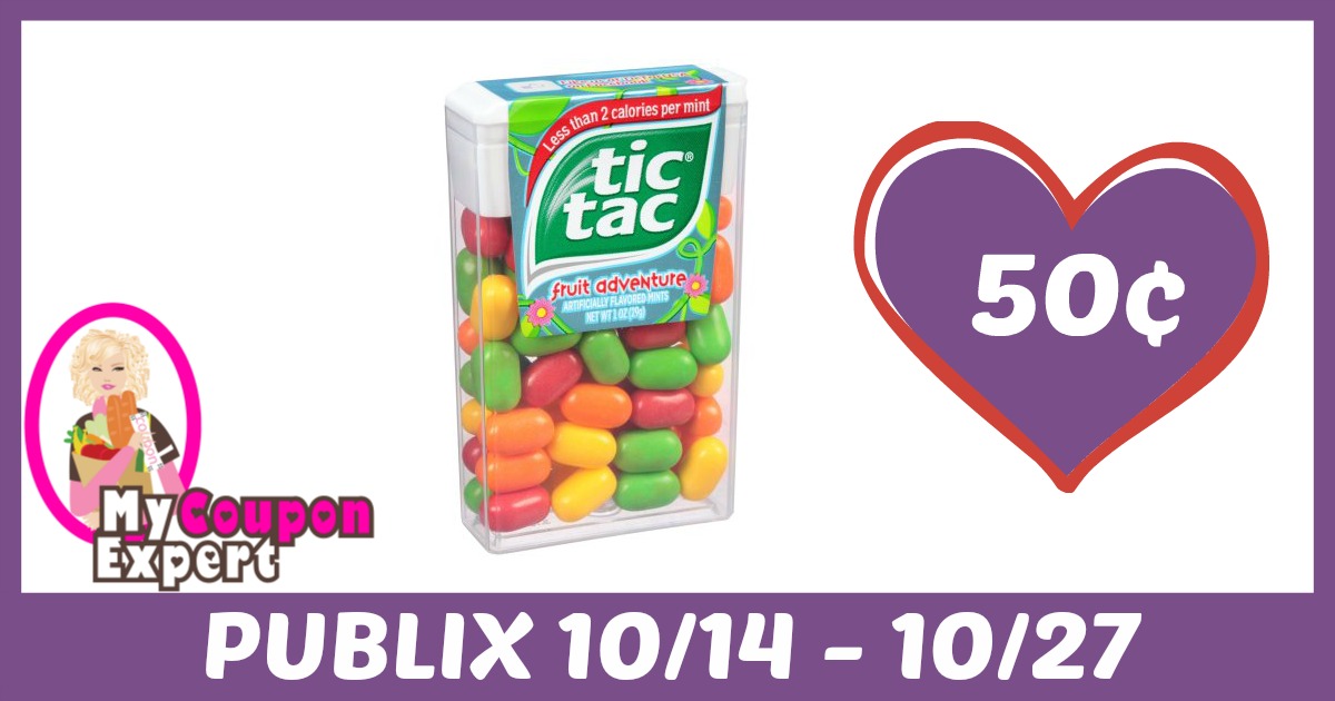 TicTac Only 50¢ each after sale and coupons