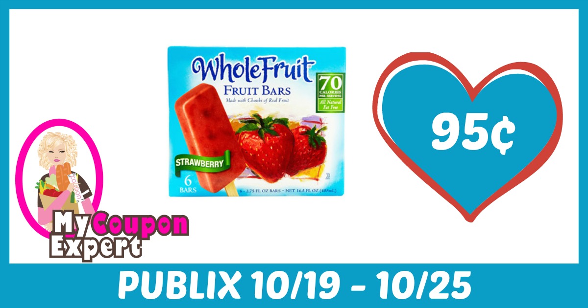Whole Fruit Bars Only 95¢ each after sale and coupons