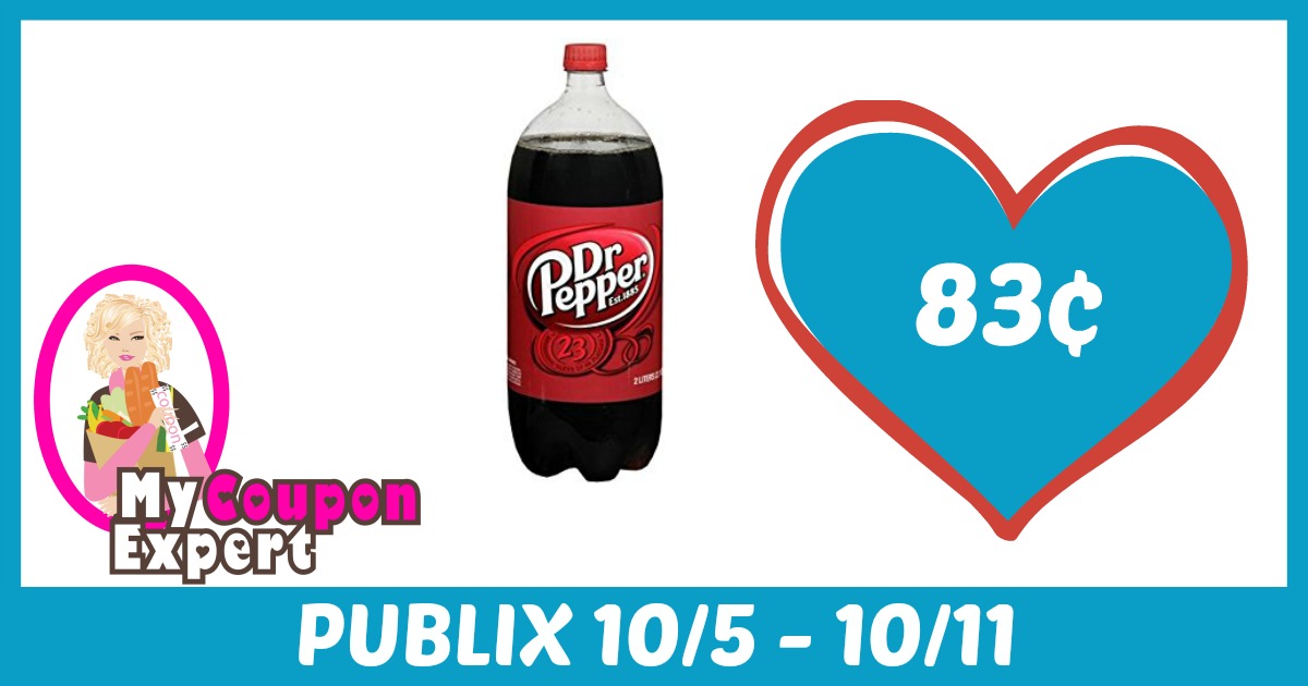 Dr. Pepper 2 Liters Only 50¢ each after sale and coupons!
