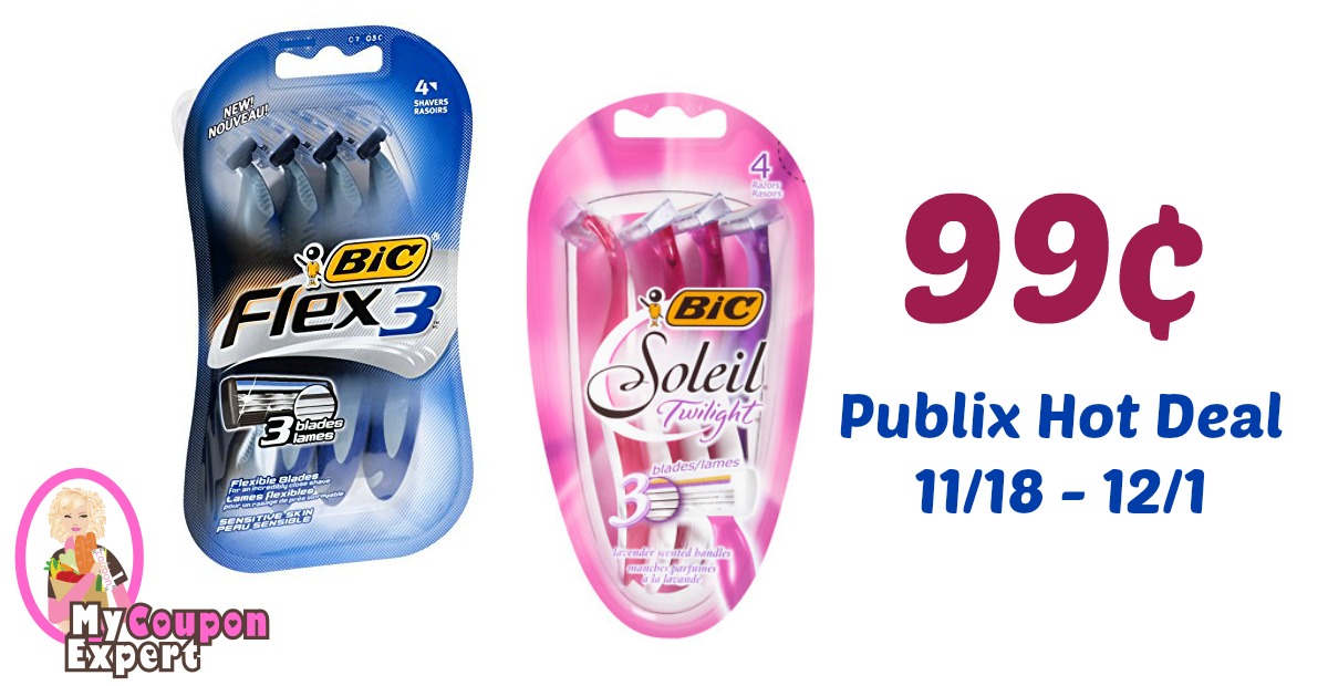 BIC Razors Only 99¢ each after sale and coupons