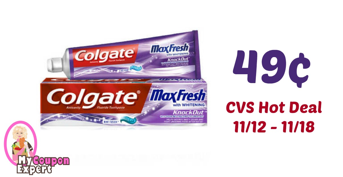 Colgate Max Toothpaste Only 49¢ each after sale and coupons