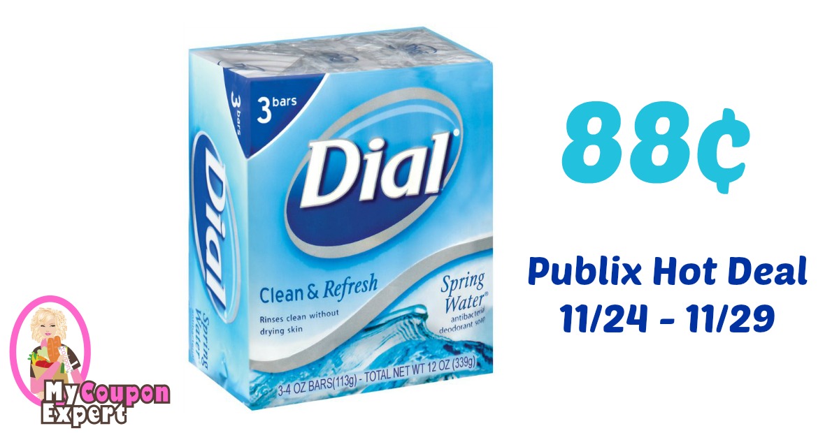 Dial Bar Soap Only 88¢ each after sale and coupons