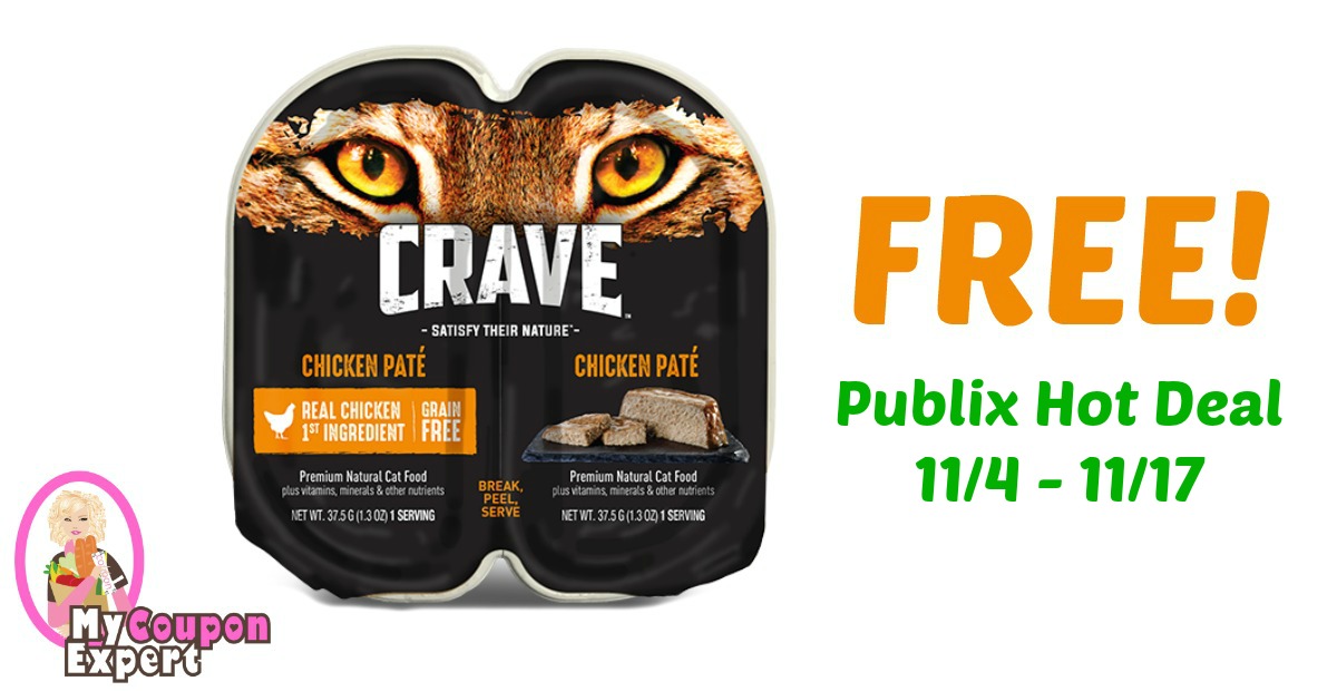 FREE Crave Premium Cat Food Perfect Portions after sale and coupons
