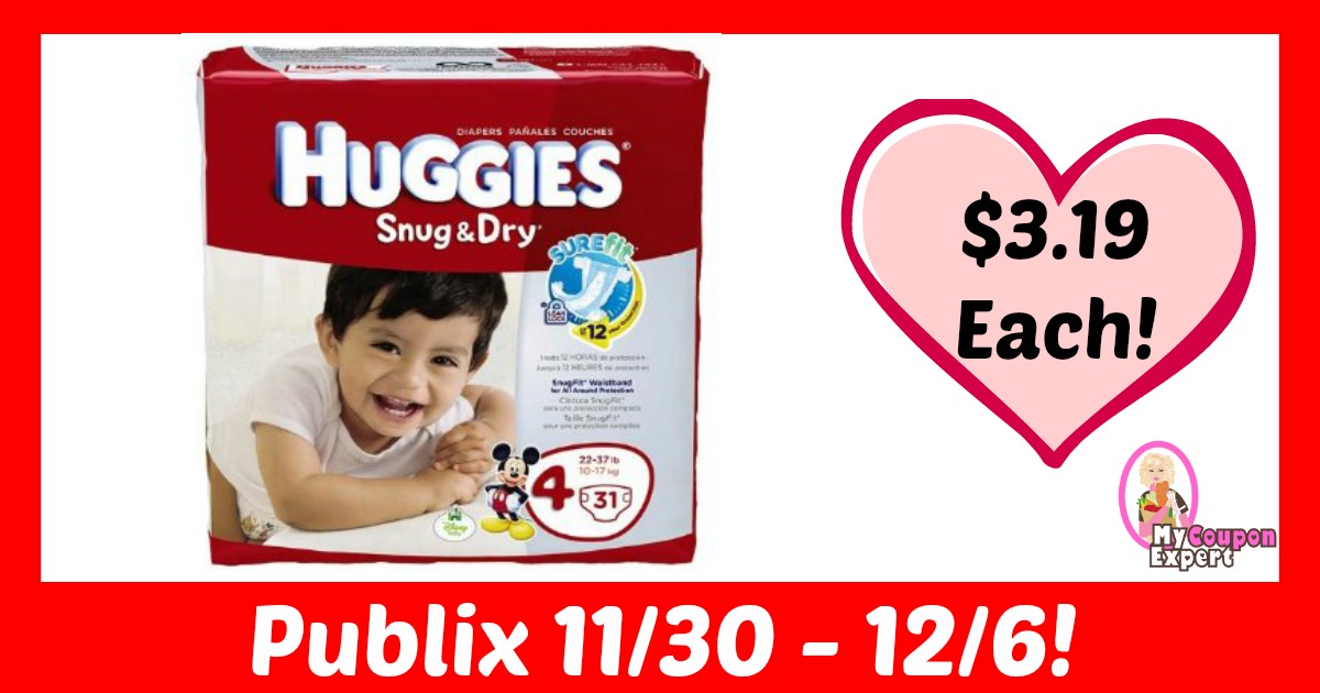 WHAT?! Huggies Diapers Only $3.19 at Publix!