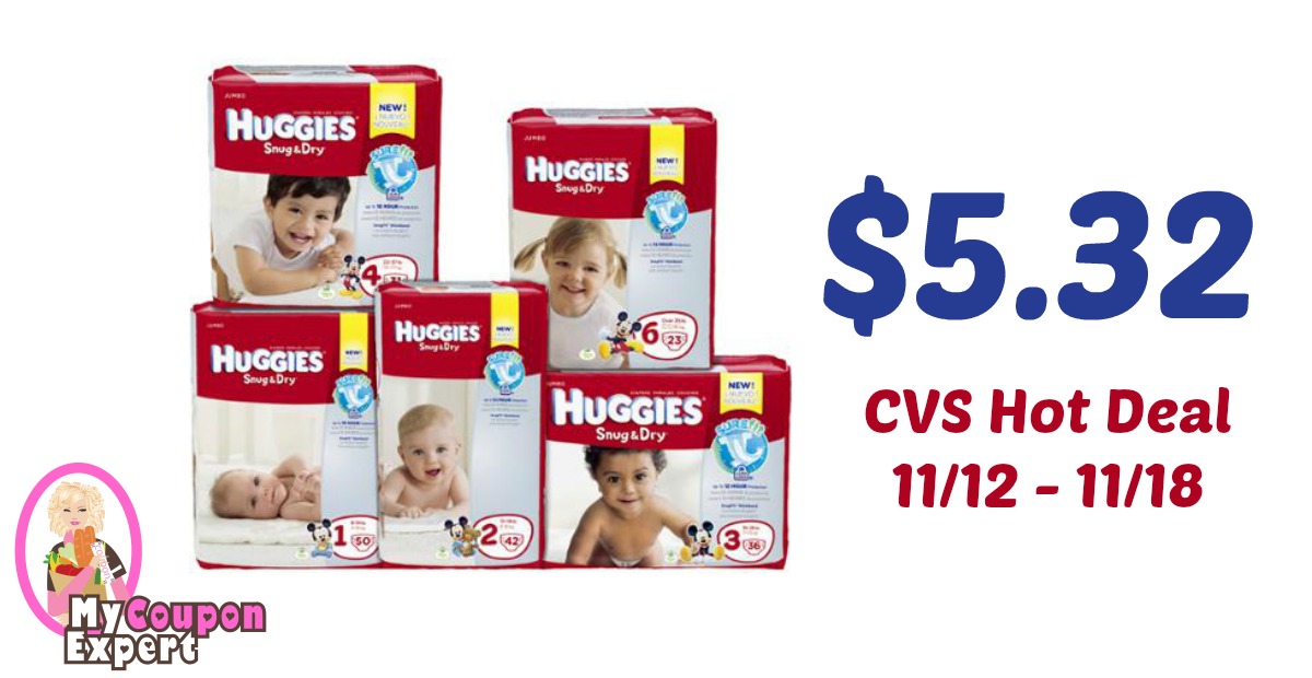 Huggies Diapers Only $5.32 each after sale and coupons