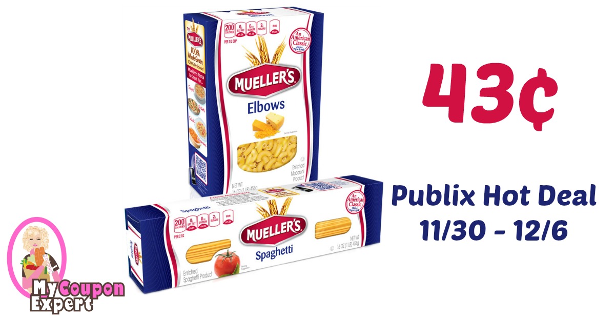 Mueller’s Pasta Only 43¢ each after sale and coupons