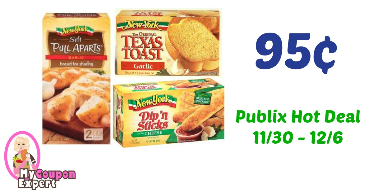 New York Frozen Bread Only 95¢ each after sale and coupons