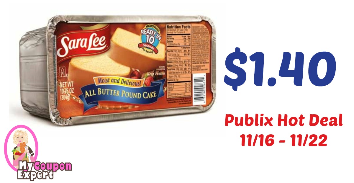 Sara Lee Pound Cake Only $1.40 each after sale and coupons