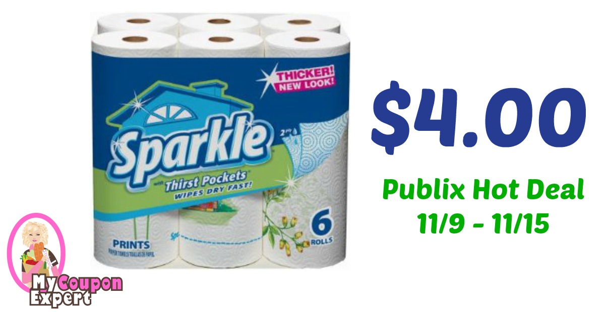 Sparkle Paper Towels Only $4.00 each after sale and coupons
