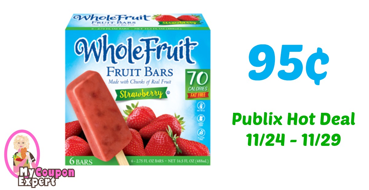 Whole Fruit Fruit Bars Only 95¢ each after sale and coupons