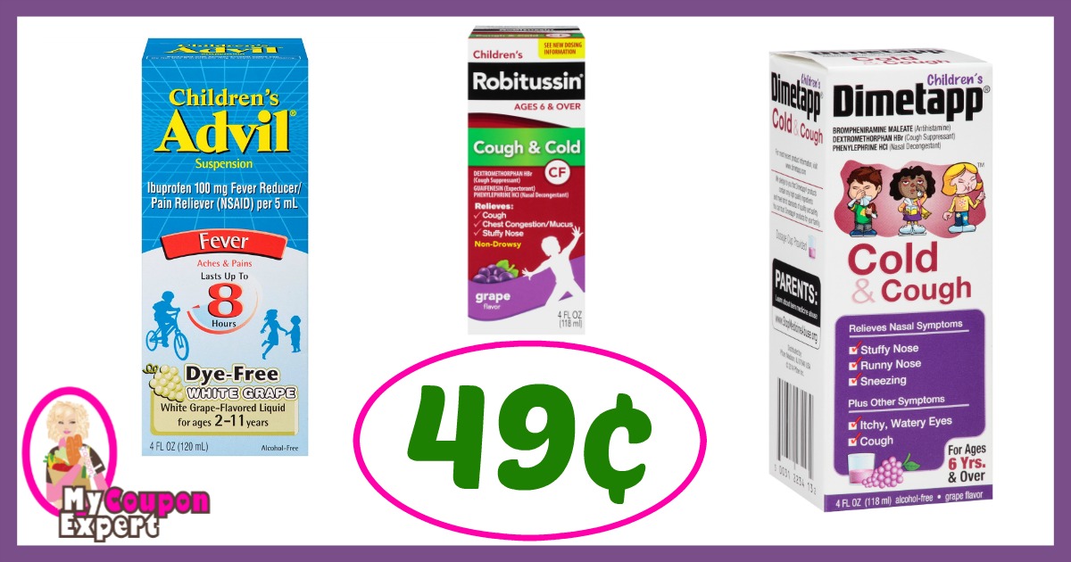 Publix Hot Deal Alert! Children’s Advil, Dimetapp, or Robitussin Only 49¢ each after sale and coupons