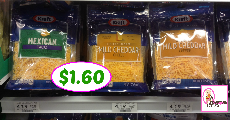 Kraft Shredded Cheese just $1.60 each at Publix!
