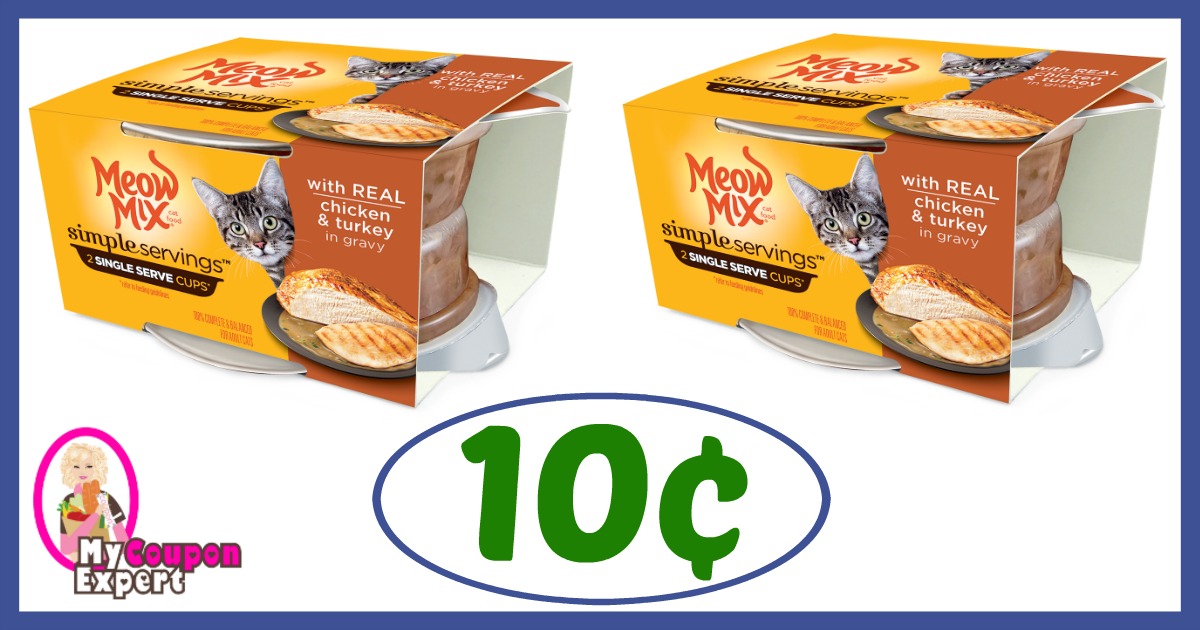 Publix Hot Deal Alert! Meow Mix Simple Servings Cat Food Only 10¢ each after sale and coupons