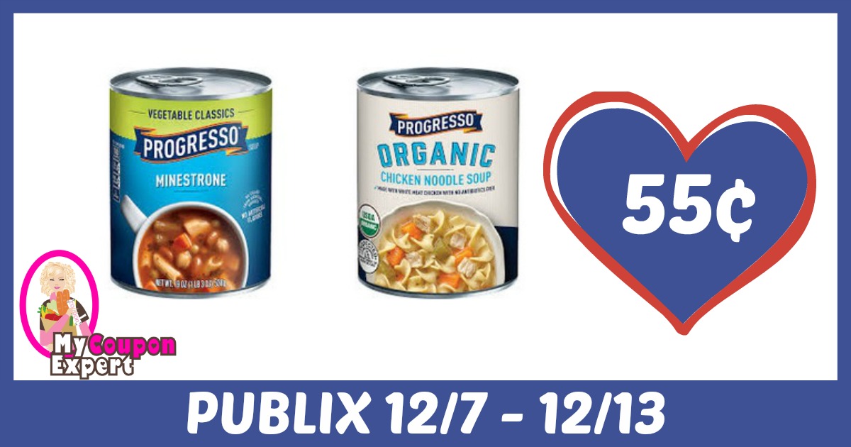 Progresso Soup Only 55¢ each after sale and coupons