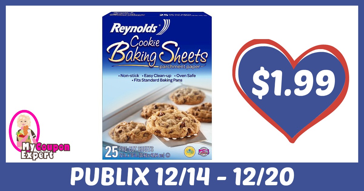 HEY! LOOK!! Reynolds Baking Sheets Parchment Paper Only $1.99 at Publix after sale and coupons