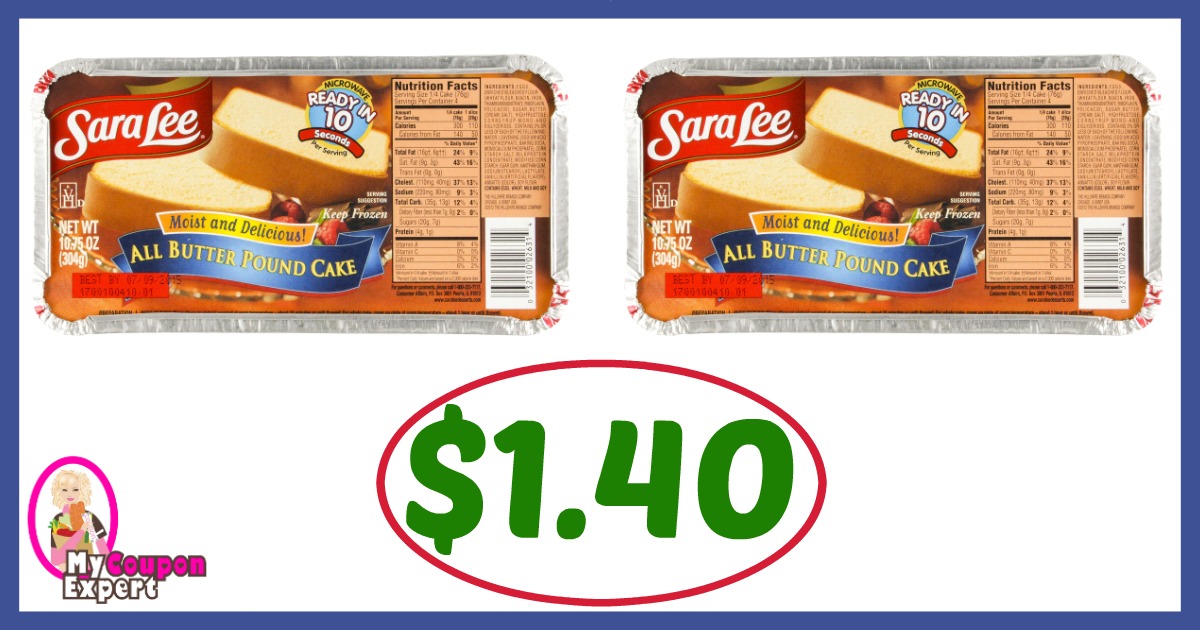 Publix Hot Deal Alert! Sara Lee Pound Cake Only $1.40 each after sale and coupons