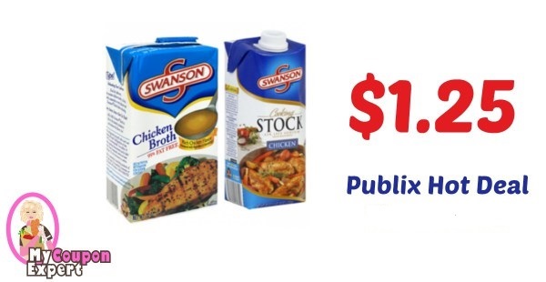 Publix Hot Deal Alert! Swanson Broth or Cooking Stock Only $1.25 each after sale and coupons