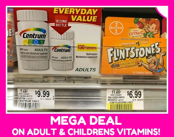 Publix Hot Deal Alert! MONEY MAKER on Centrum & Flintstones Vitamins after sale and coupons
