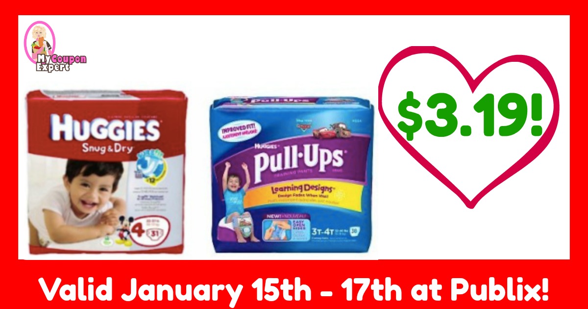 Cheap Huggies or Pull Ups at Publix January 15th -17th!