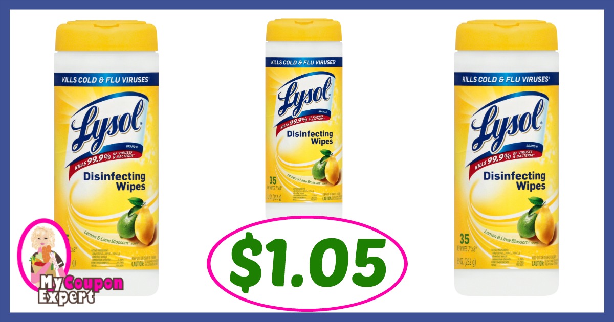 Publix Hot Deal Alert! Lysol Wipes Only $1.05 each after sale and coupons