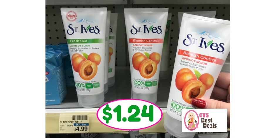 CVS Hot Deal Alert!! St. Ives Scrub Only $1.24 after sale and coupons