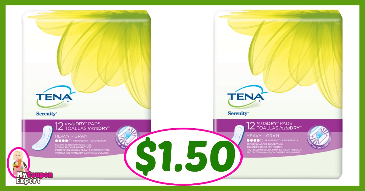 Publix Hot Deal Alert! Tena Serenity Pads Only $1.50 each after sale and coupons