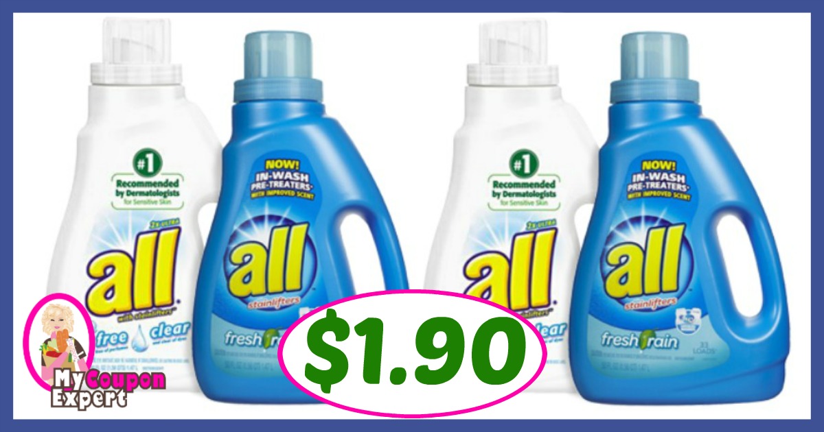 All Laundry Detergent just $1.90 at Publix!!